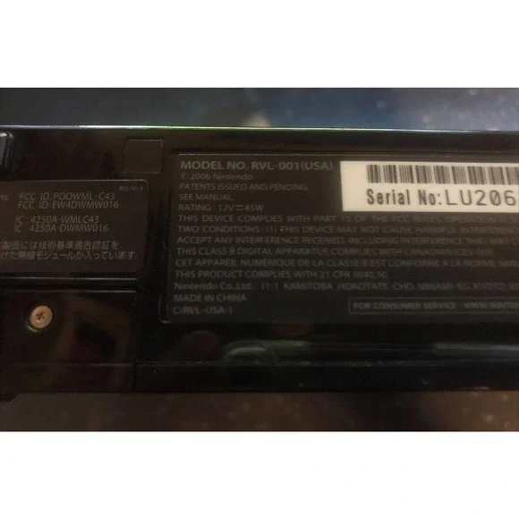 Nintendo Wii Console RVL-001 Black Missing Cover . Console Only